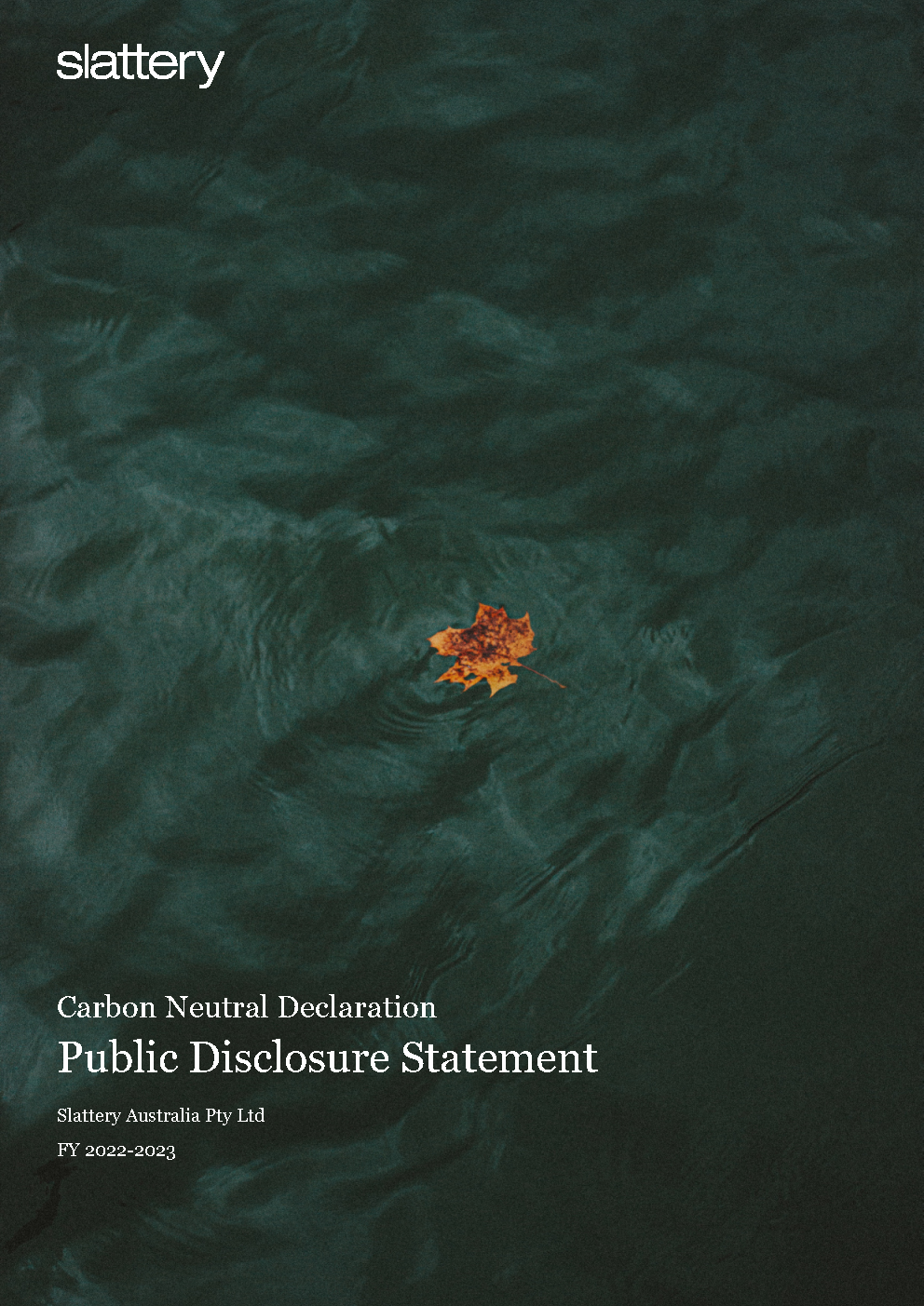 Carbon Neutral Declaration Public Disclosure Statement cover image