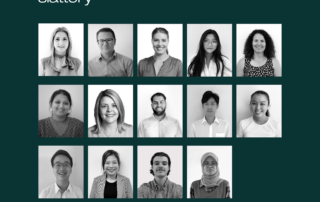 Slattery promotions - staff photos appear on a dark teal background