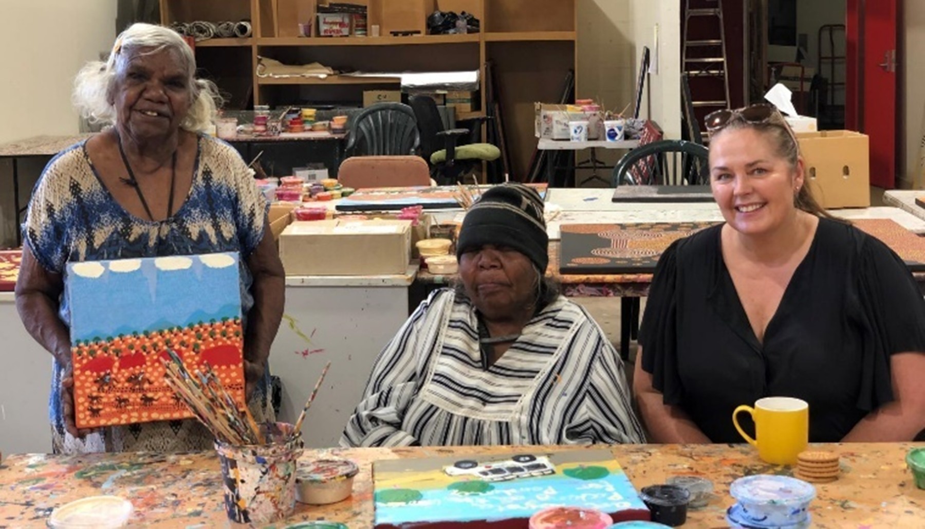 (L-R) Grace Robinya and Sally M Mulda, pictured with Slattery’s Sarah Slattery